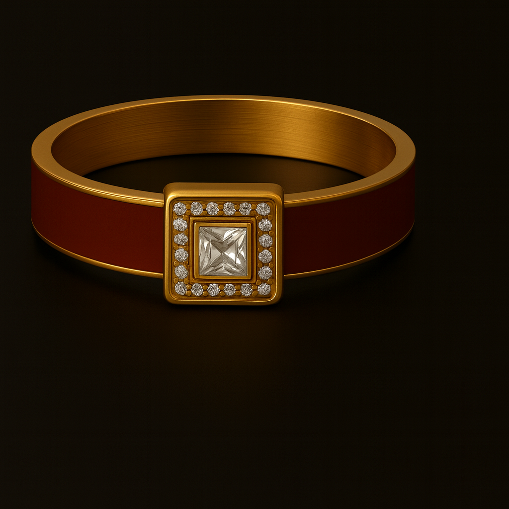 Crimson Light Bracelet — 18K Gold & Crimson Enamel