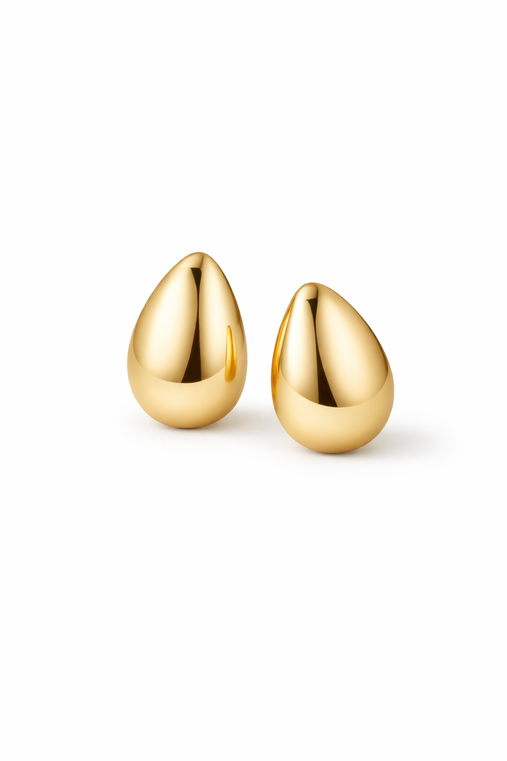 Sculpted Tear Studs in 18k gold vermeil on sterling silver with polished teardrop-inspired silhouette
