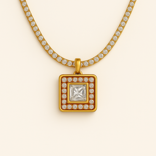 Crimson Light Necklace — 18K Gold & Crimson Enamel